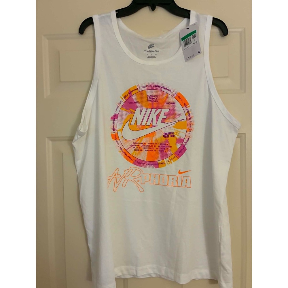 Nike Airphoria Graphic Tank Top Mens XL White Sleeveless NWT Streetwear
